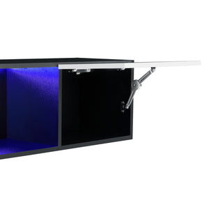 Ophængstavle Thabong 150x30x30 cm med LED-belysning sort/hvid en.casa