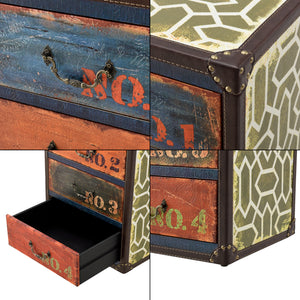 Kommode Geeste 66x40x30 cm med 4 skuffer i kunstlæder Flerfarvet en.casa