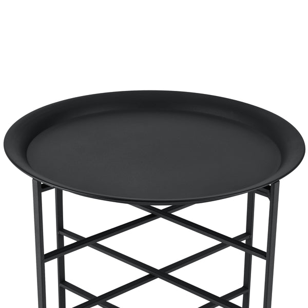 Sidebord Wiltz 40x40x53 cm metal sort en.casa