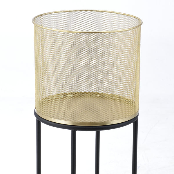 Urtepottestativ Manhay 2-delt sort-guldfarvet en.casa