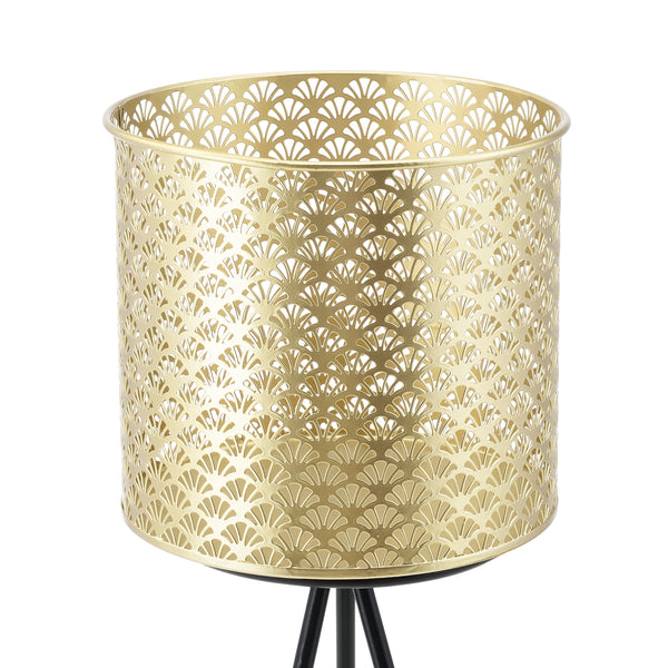 Urtepottestativ Mechelen 2-delt sort-guldfarvet en.casa