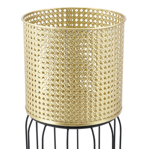 Urtepottestativ Maaseik 2-delt sort-guldfarvet en.casa