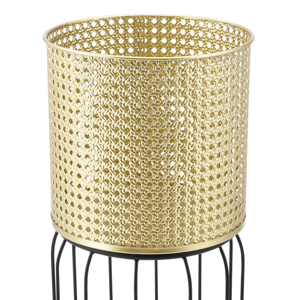 Urtepottestativ Maaseik 2-delt sort-guldfarvet en.casa