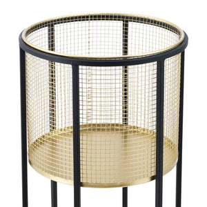 Urtepottestativ Malgedem 2-delt sort-guldfarvet en.casa