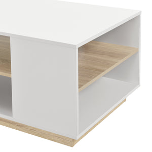 Sofabord Trelleborg 100x60x46 cm med 2 hylder hvid/eg en.casa