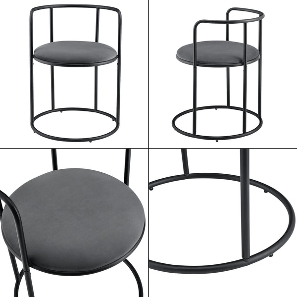 Bord med 2 stole Älvkarleby Black en.casa