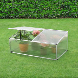 Hoorn køleramme med tag opdelt i grene 100x60x40 cm aluminium polycarbonat en.casa