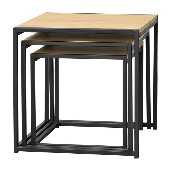 Sidebord Ringsaker sæt med 3 i egetræslook en.casa