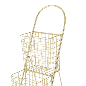 Dekorativ stige med metalkurve metal messing 107x27x55cm en.casa