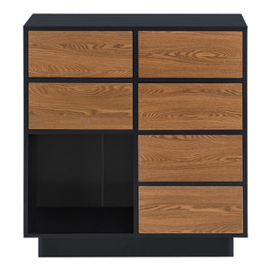 Sideskab Krokom 88x80x30 cm sort/mørkt træ en.casa