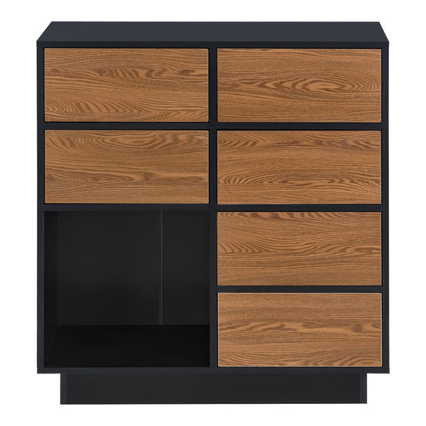 Sideskab Krokom 88x80x30 cm sort/mørkt træ en.casa