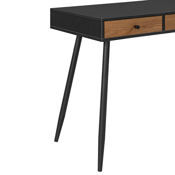 Tumba skrivebord 115x48x75cm sort/mørkt træ en.casa