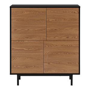 Gnosjö sideskab 80x30x93cm sort/mørkt træ en.casa