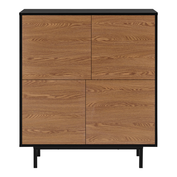 Gnosjö sideskab 80x30x93cm sort/mørkt træ en.casa