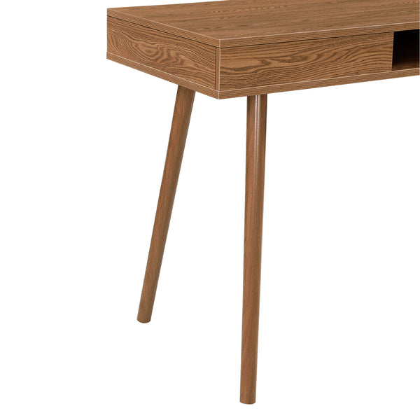 Habo skrivebord med hylde og skuffe 115x48x74cm Mørkt træ en.casa