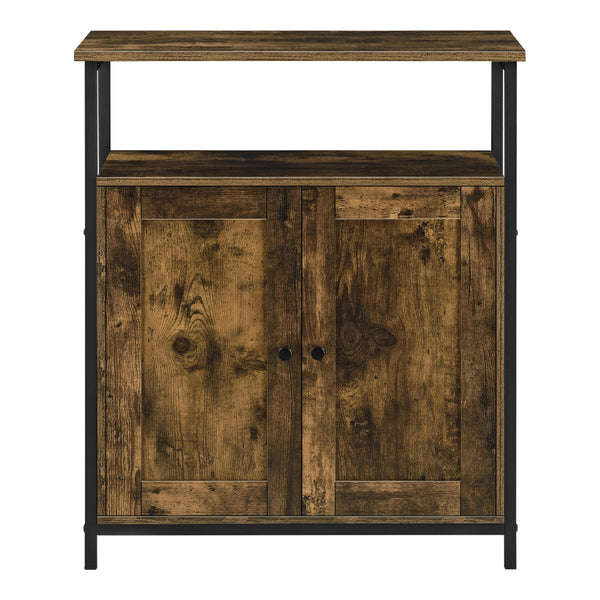 Sidebord Aremark 79x60x30cm med skabsrum Mørk træfarve [en.casa].