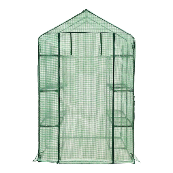 Drivhus Vale med hylder 120x170x194cm Grøn [en.casa].