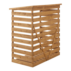 Brændeskjul 123x116x64cm naturligt grantræ [en.casa].