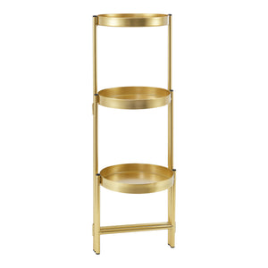 Kallo plantestativ med 3 messingfarvede plantebakker [en.casa].