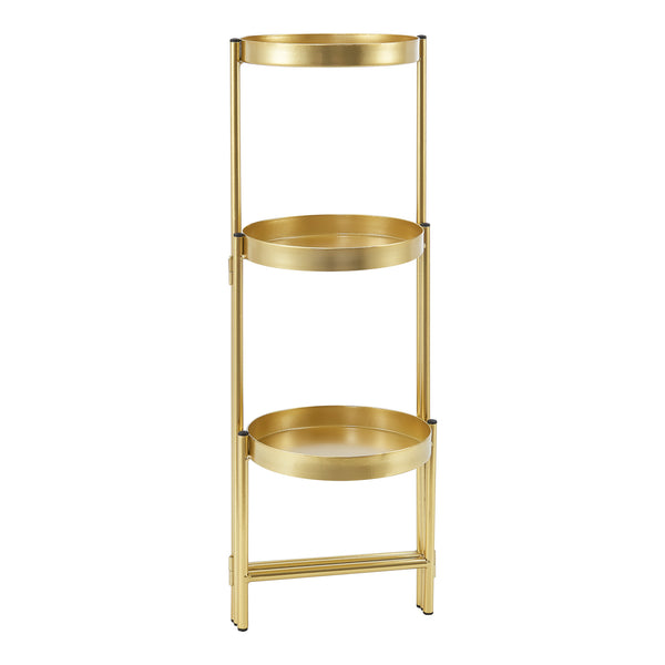 Kallo plantestativ med 3 messingfarvede plantebakker [en.casa].