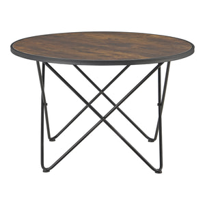 Sofabord Goskamark 80x50 cm stålstel mørkt træ [en.casa].