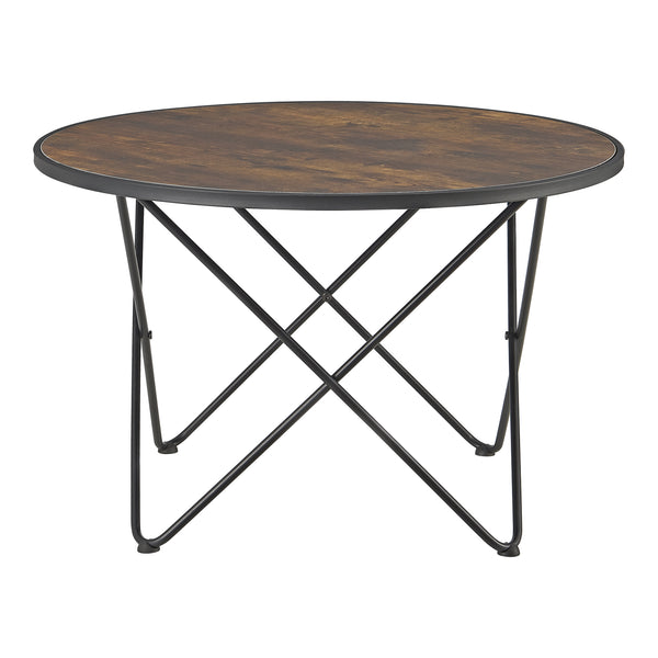 Sofabord Goskamark 80x50 cm stålstel mørkt træ [en.casa].