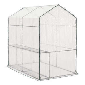 Drivhus Oosterhout med hylder 120x186x190cm Transparent [en.casa].