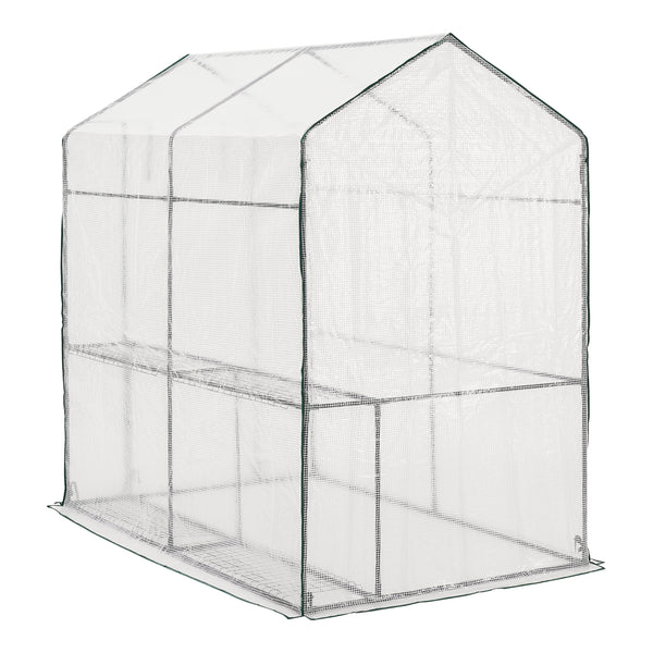 Drivhus Oosterhout med hylder 120x186x190cm Transparent [en.casa].