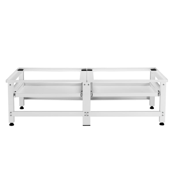 Vaskemaskine sokkel 2-fold Bothel med hylder 150 kg Hvid [en.casa]