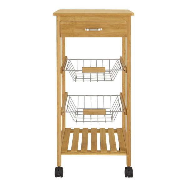 Køkkenvogn i bambus Stenungsund med skuffe 76x36x36cm [en.casa].