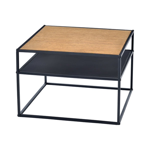 Quinisut sidebord 40 x 55 x 55 cm trælook/sort [en.casa].