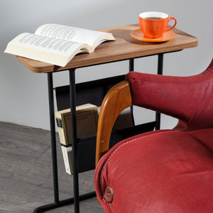 Bov sidebord 64 x 55 x 24 cm sort/valnød look [en.casa].