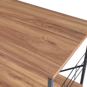 Stående hylde Billund med 4 hylder 133 x 60 x 42 cm sort/valnød-look [en.casa]