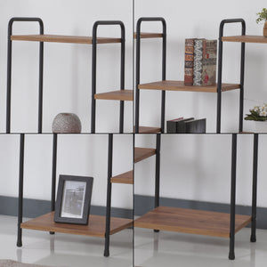 Birkerød stående hylde med 8 hylder 100 x 110 x 30 cm sort/valnød look [en.casa].