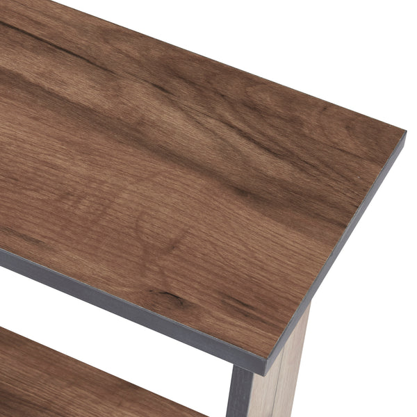 Haarby sidebord med 4 hjul 42x50x24 cm egetræslook [en.casa]