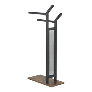 Håndklædestang Telavi stål 88x40x20cm sort/træ-look [en.casa].