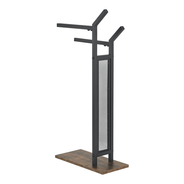 Håndklædestang Telavi stål 88x40x20cm sort/træ-look [en.casa].