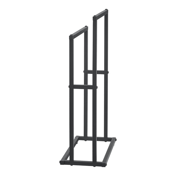 Håndklædestang med 2 stænger 78 x 48 x 24 cm sort [en.casa].