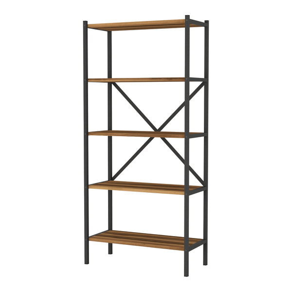 Køkkenhylde Tomelilla 160x66x34 cm valnød/antracit [en.casa]