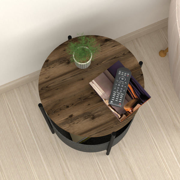 Sidebord Hofors 60x43cm antracit/eg-look, antik [en.casa]