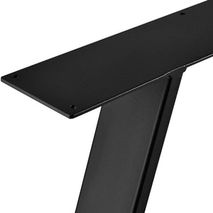 Lyngby bordstel sæt af 2 stål 72x55cm sort [en.casa]