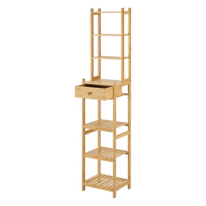 Stående hylde Siilinjärvi lavet af bambus 163 x 33 x 28 cm op til 5 kg natur [en.casa].