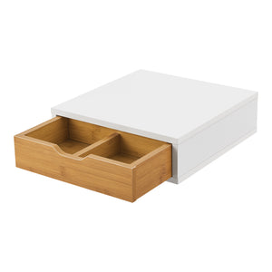 Skuffekasse Vieremä 9x30x31cm hvid/bambuslook [en.casa].