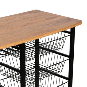 Serveringsvogn Rønnede Metal Sort [en.casa]