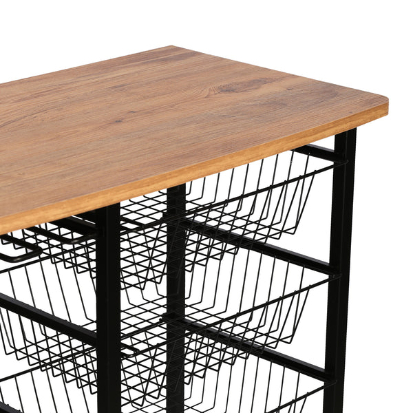 Serveringsvogn Rønnede Metal Sort [en.casa]