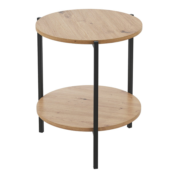 Sidebord Kuopio 50xØ40cm sort/trælook [en.casa].