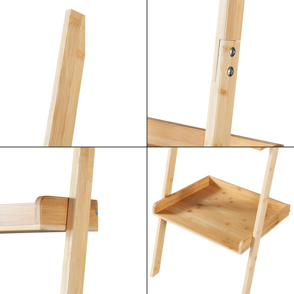 Göinge stigehylde med 4 bambushylder [en.casa].