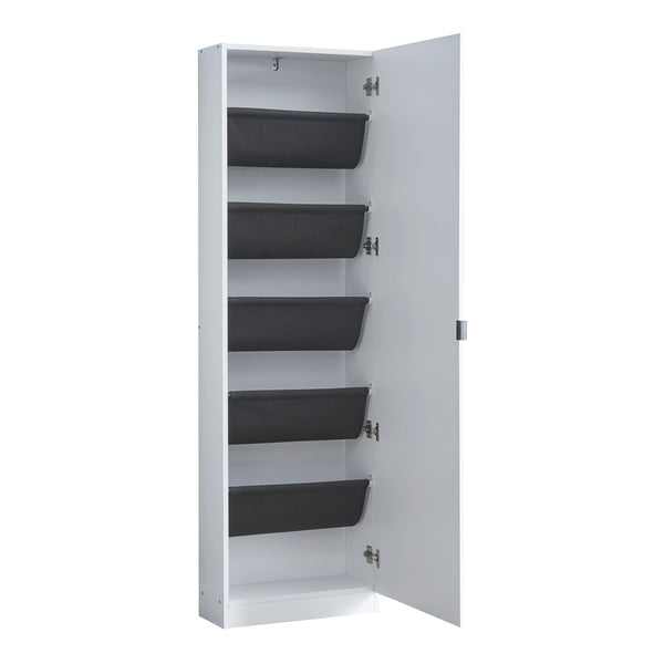 Skoskab Meura 160x48x20cm med spejl i hvid [en.casa].