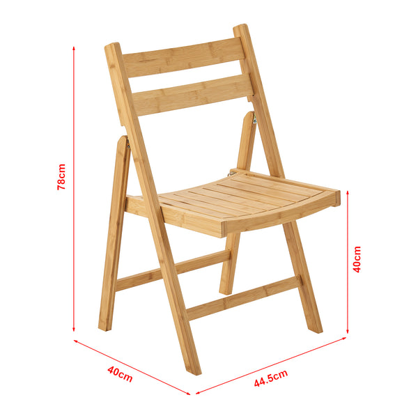 Foldestol Gran lavet af bambus, sæt med 2 [en.casa].