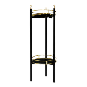 Blomstativ Oulainen 79x28x28cm Sort/Guld [en.casa]